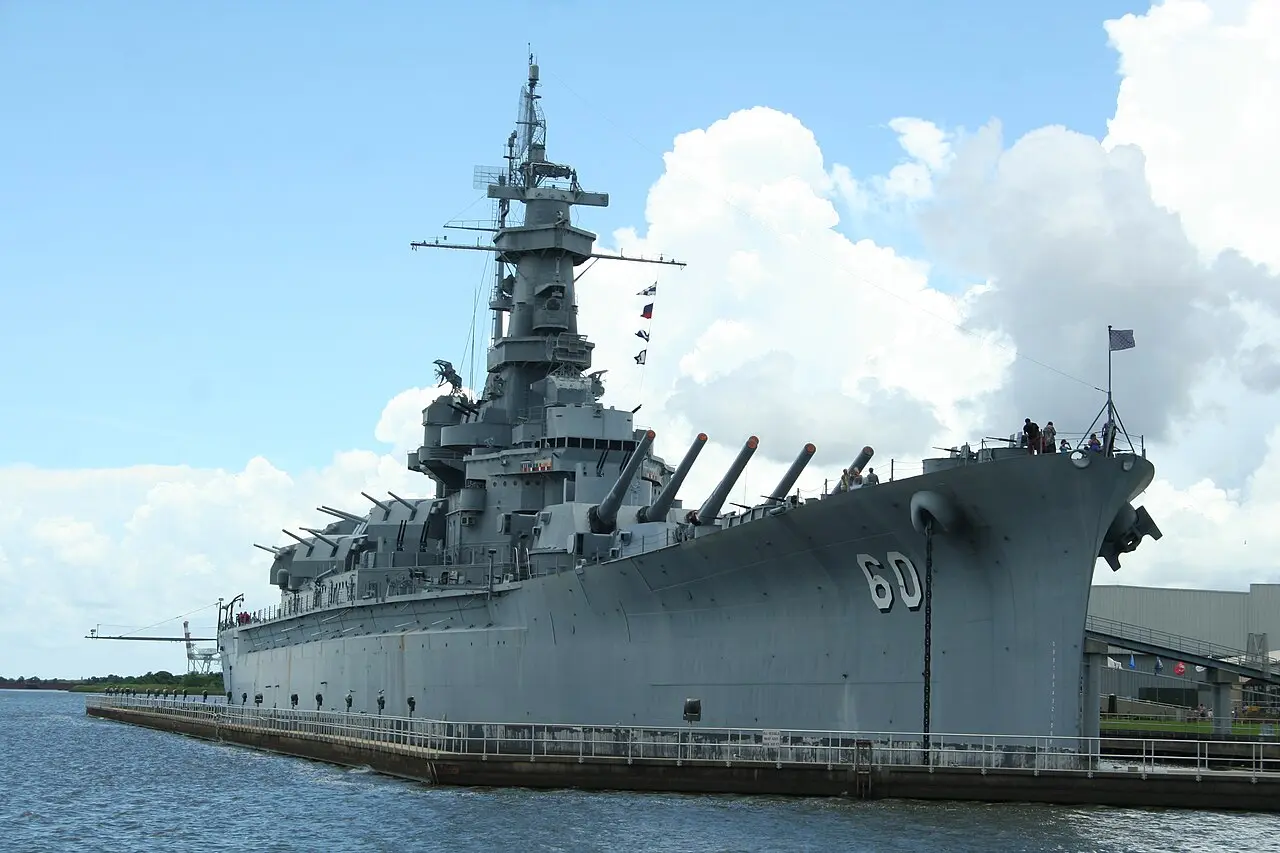 Battleship USS Alabama moored at Battleship Memorial Park in Mobile