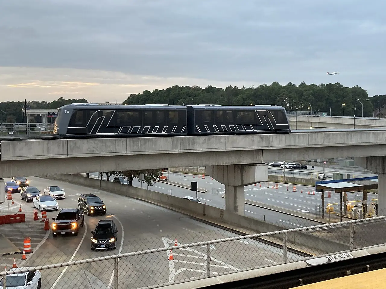 The free Atlanta SkyTrain automated people mover at Hartsfield-Jackson Airport