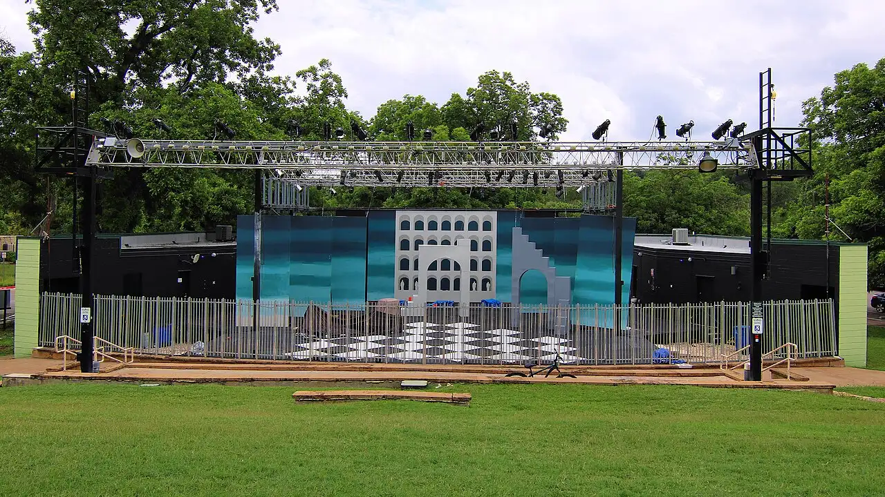 The open-air Zilker Hillside Theater and lawn in Zilker Park, Austin