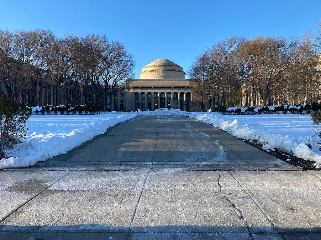 The neoclassical Great Dome of MIT above Killian Court in Cambridge