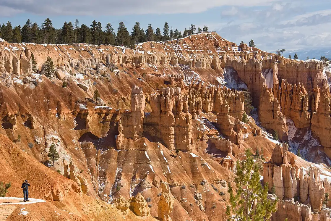 Layered hoodoos and amphitheater walls seen from Sunset Point in Bryce Canyon