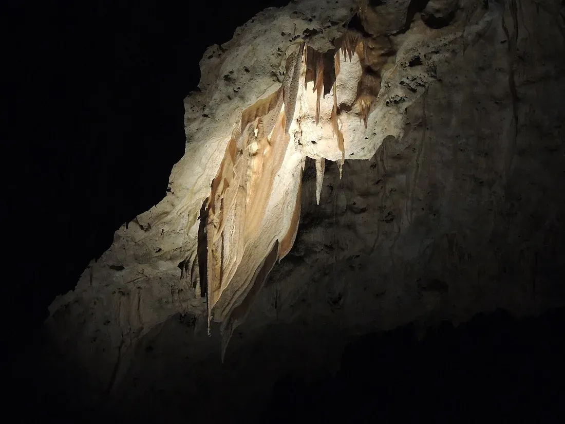Drapery-style stalactites in the Big Room at Carlsbad Caverns