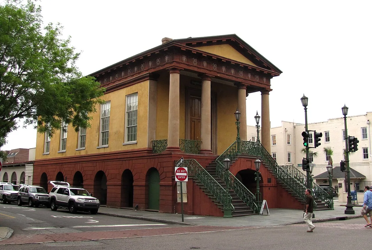 The columned Market Hall at the head of Charleston City Market