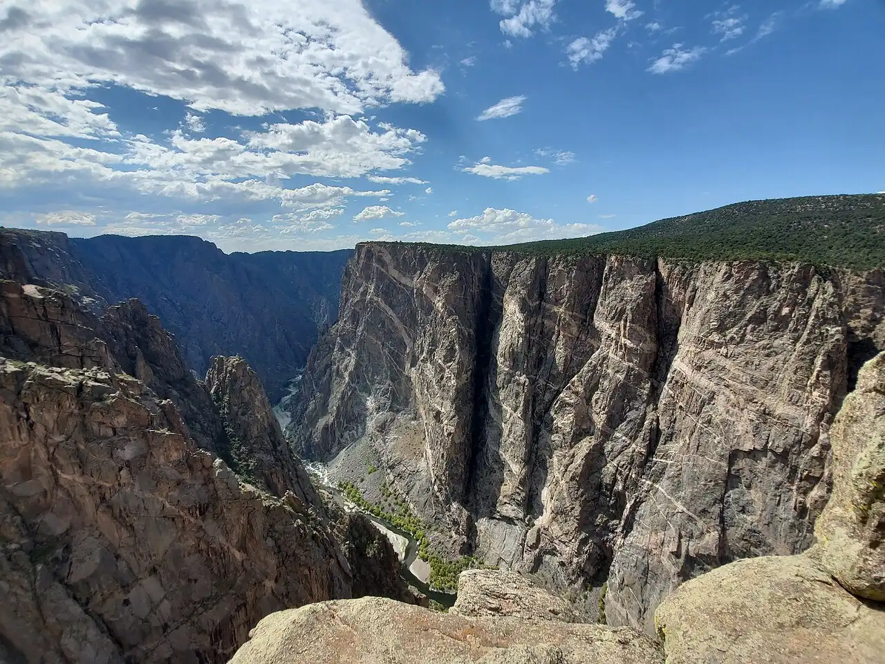The Painted Wall cliff face at Black Canyon of the Gunnison National Park in Colorado