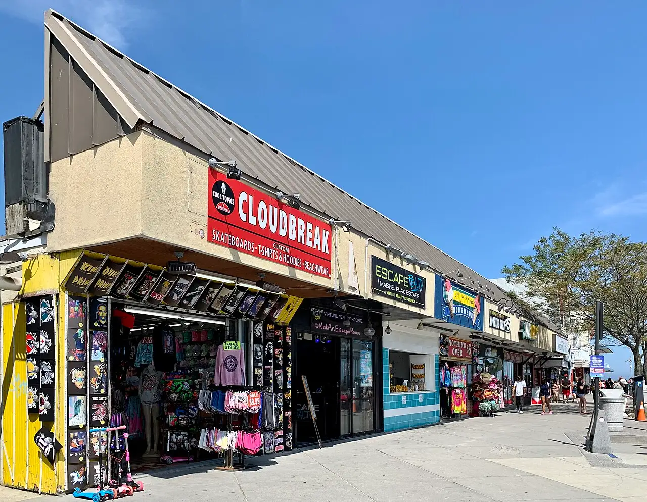 Shop fronts along Rehoboth Avenue in Rehoboth Beach, Delaware