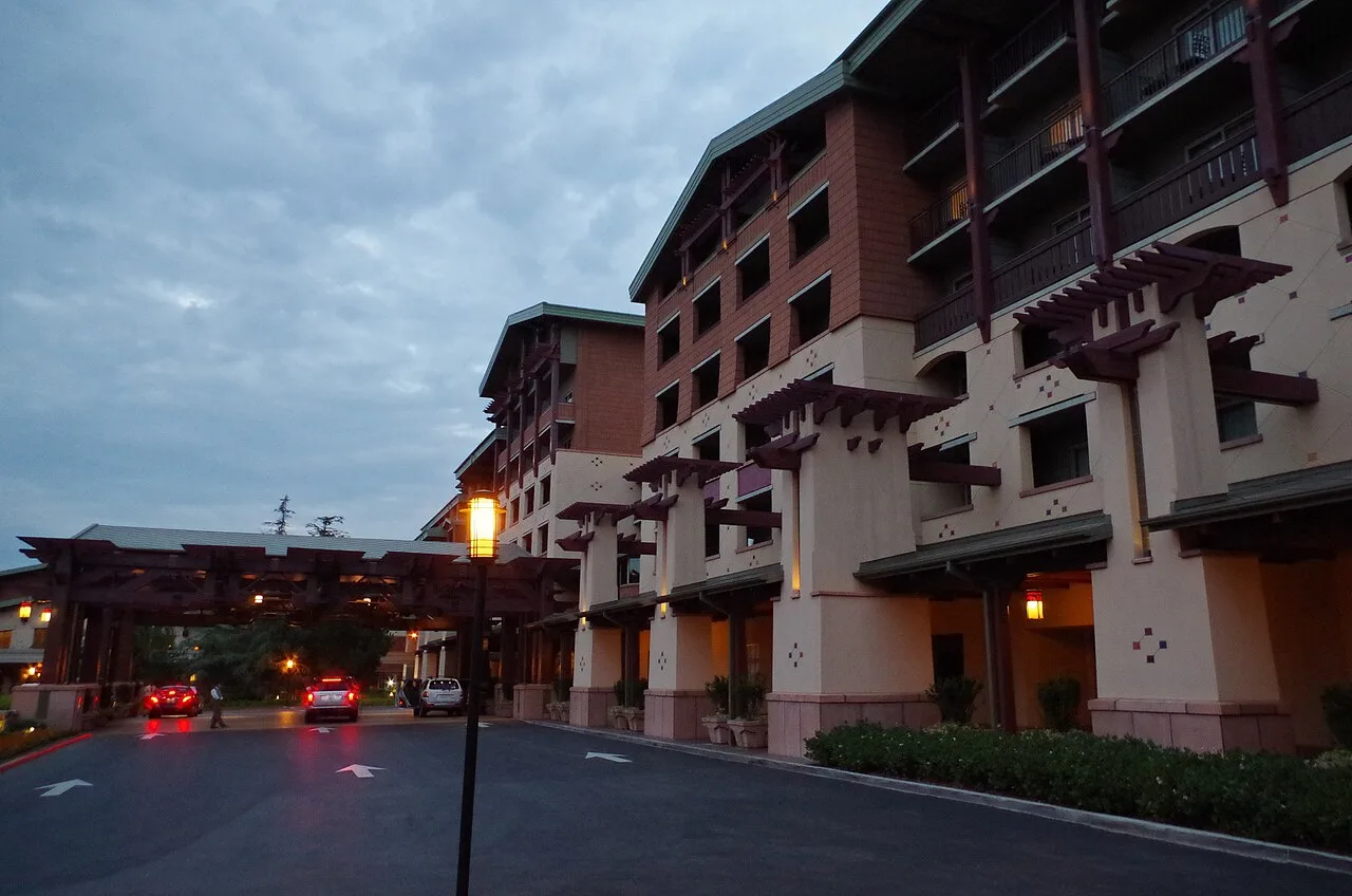 The entrance to Disney's Grand Californian Hotel and Spa near the Disneyland Resort