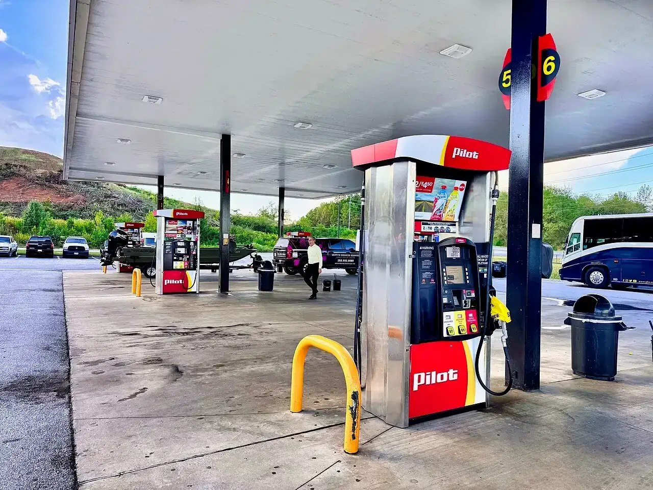 Self-service fuel pumps at a Pilot Flying J station in Cleveland, Tennessee
