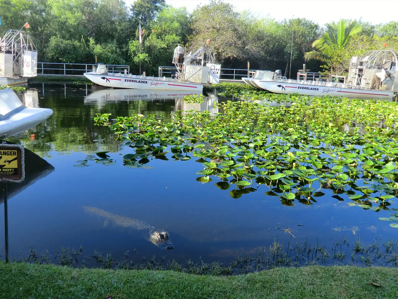 An airboat at Everglades Safari Park, one of three NPS-authorized airboat operators on Tamiami Trail