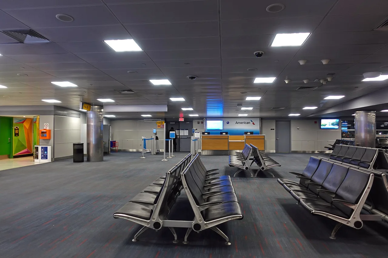 A departure lounge and gate area in Terminal 8 at John F Kennedy International Airport