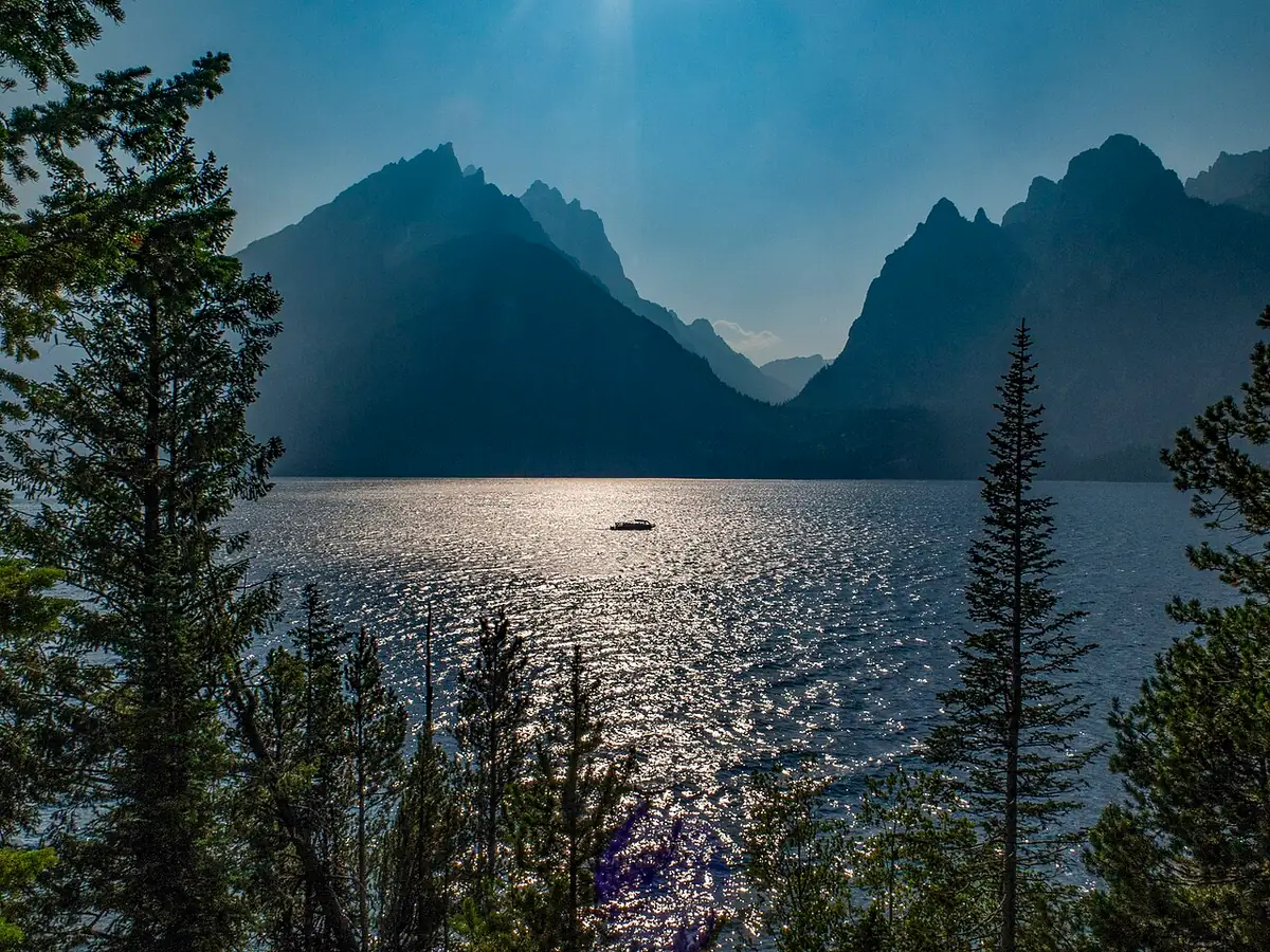Jenny Lake shoreline with the Teton Range rising behind the water