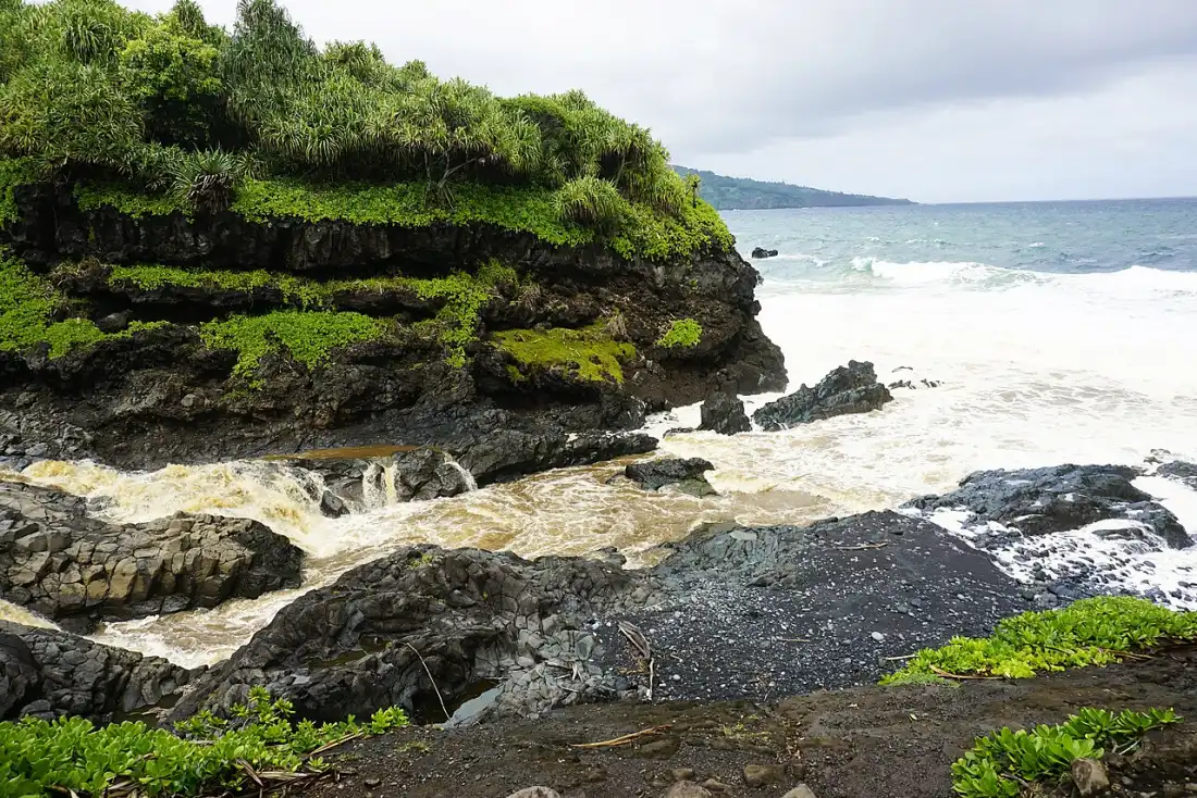 Tiered pools and waterfalls in Oheo Gulch in Haleakala National Park's Kipahulu district