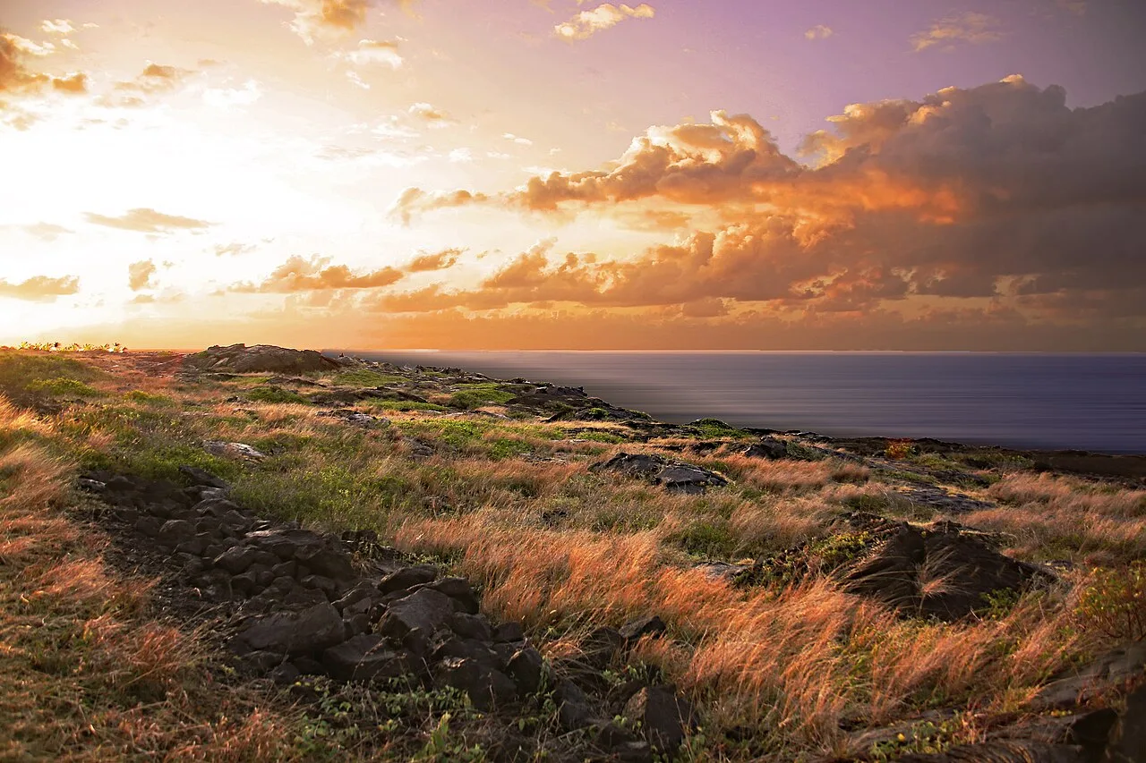 Rugged black lava coastline meeting the Pacific inside Hawaii Volcanoes National Park