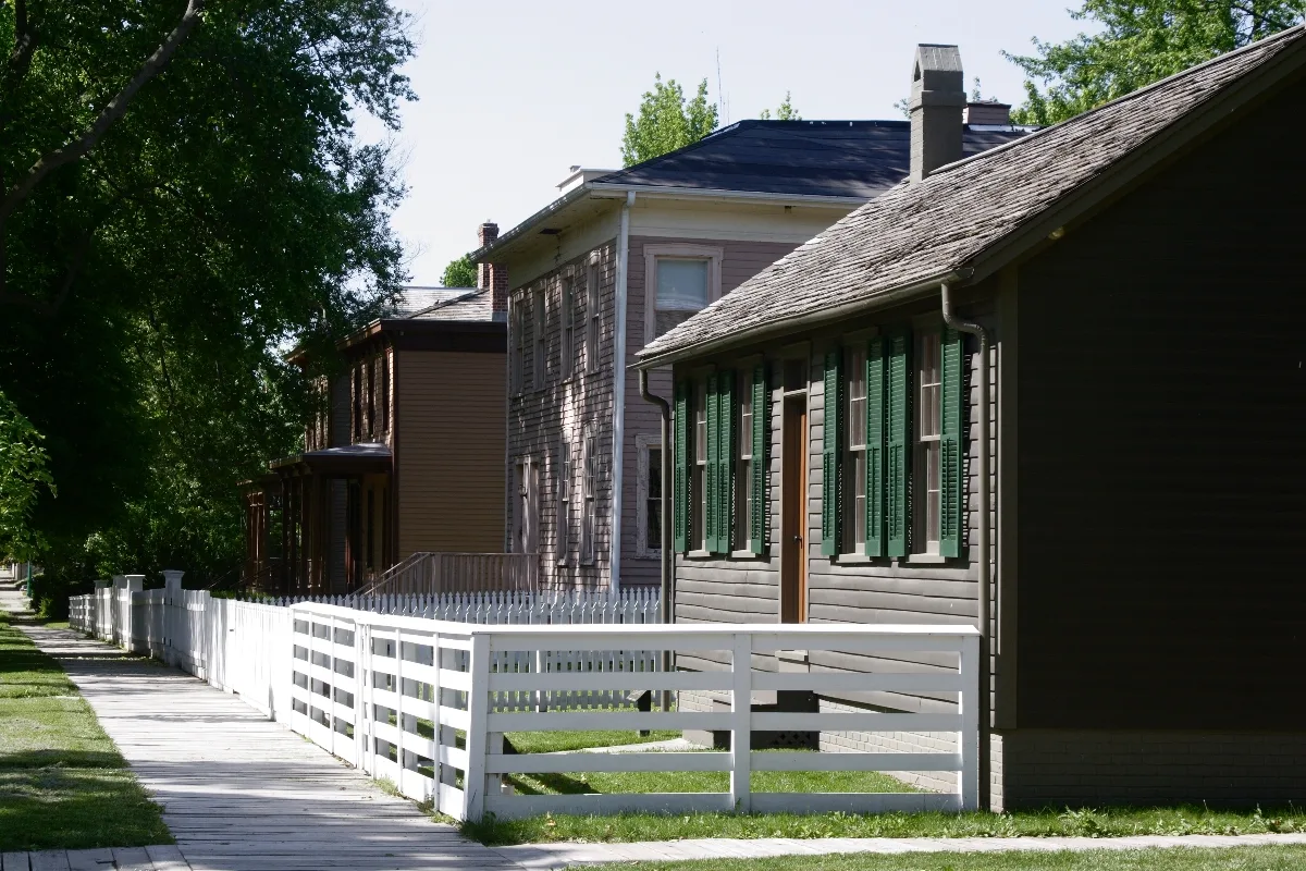 The restored Lincoln family home on Eighth Street in Springfield, Illinois