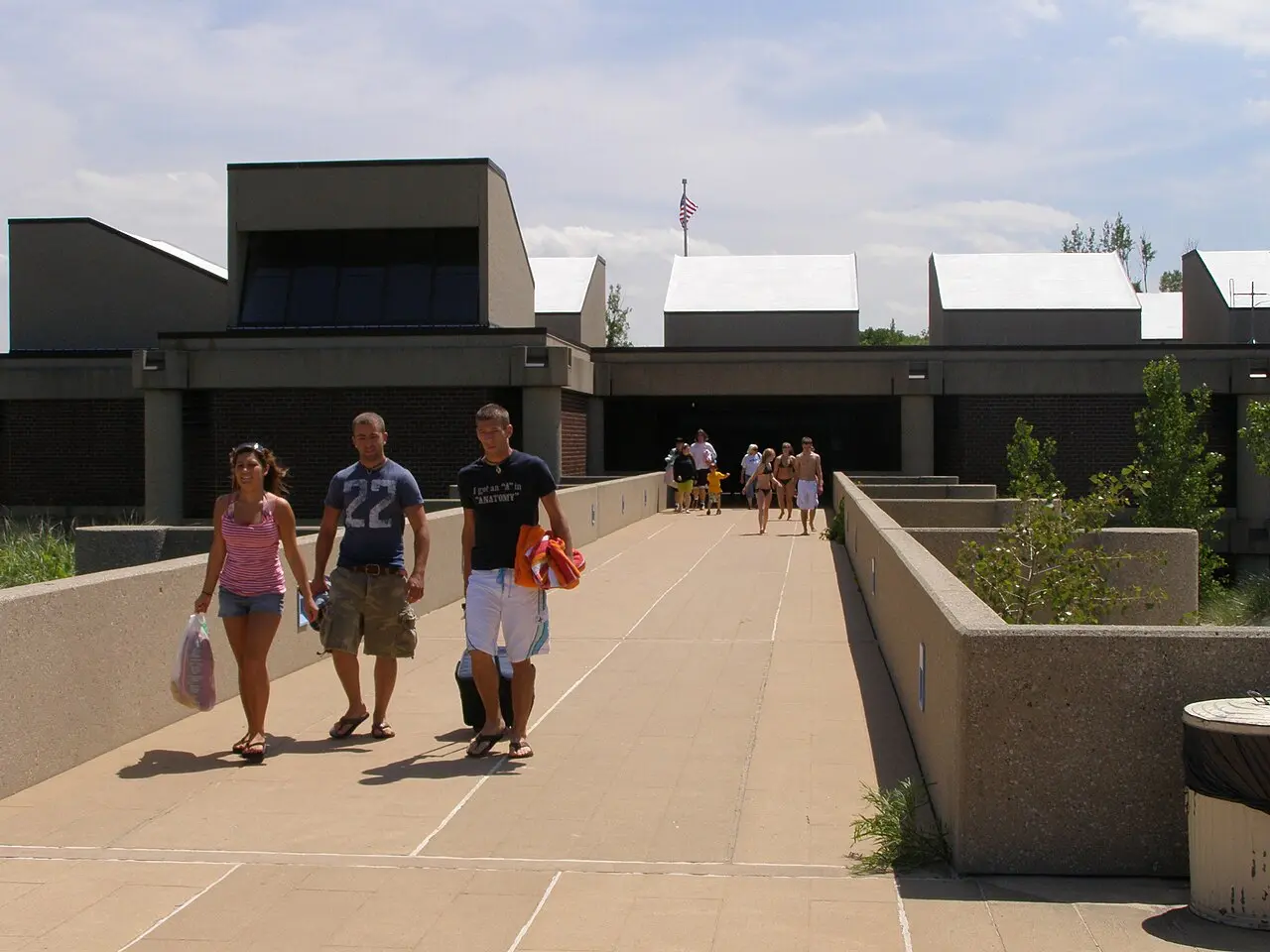 The West Beach bathhouse at Indiana Dunes National Park on Lake Michigan