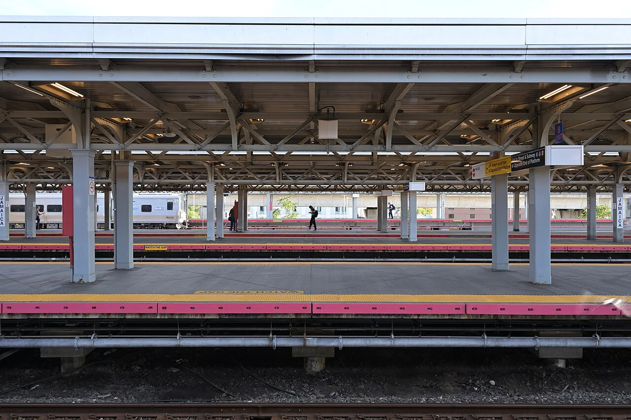 Platforms at Jamaica Station in Queens where the AirTrain connects to the subway and Long Island Rail Road
