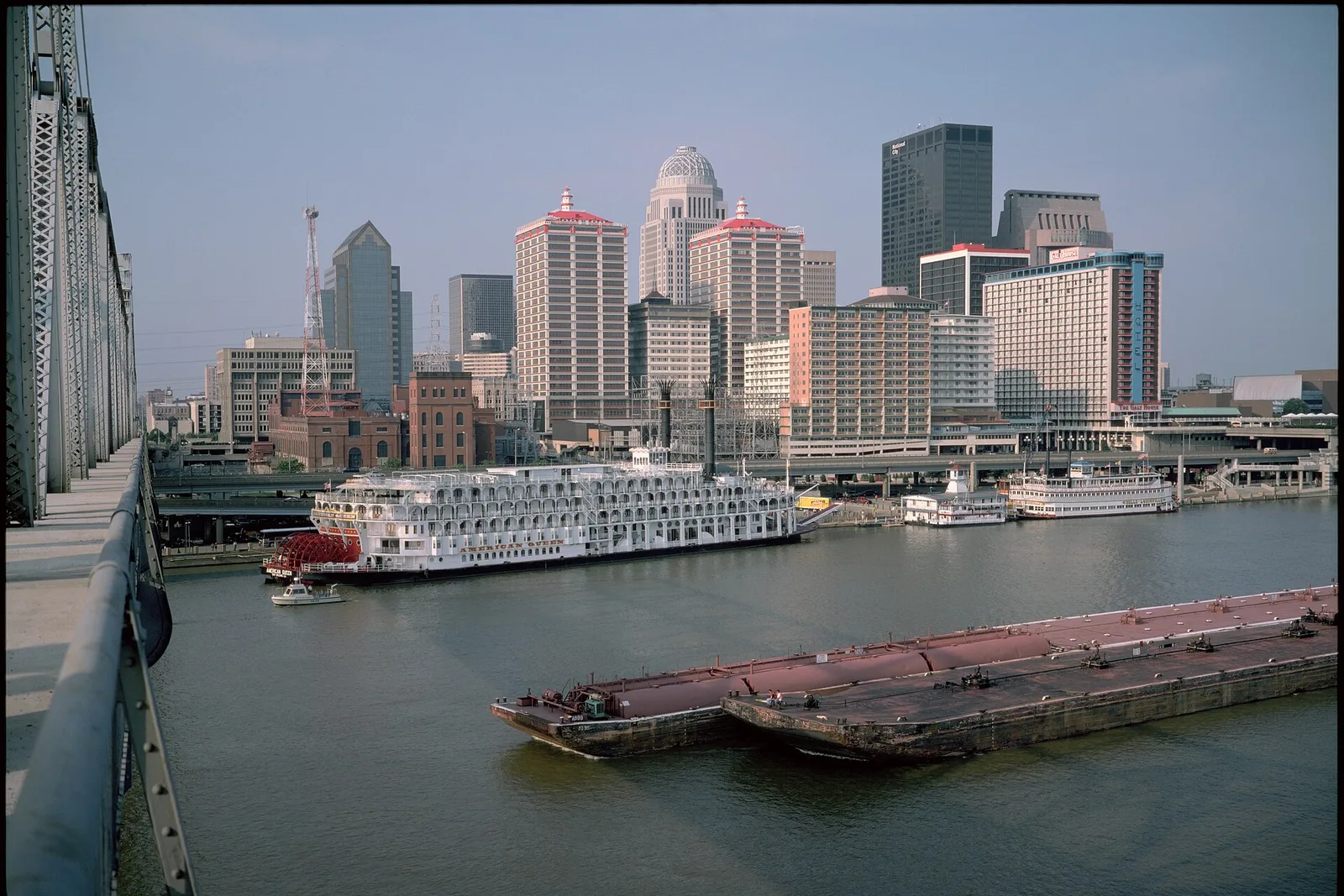 Downtown Louisville skyline seen across the Ohio River waterfront