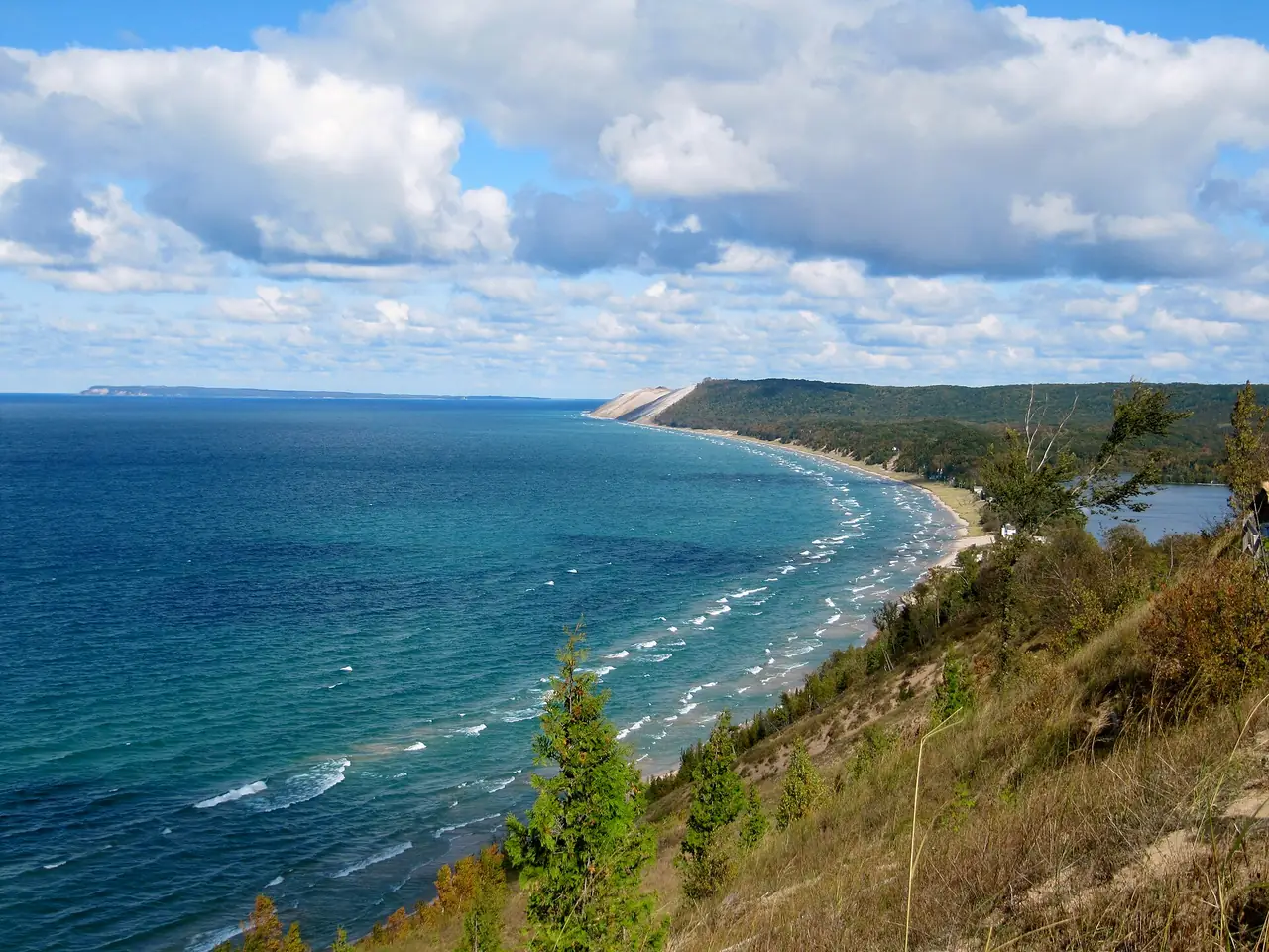 Lake Michigan shoreline and dunes at Sleeping Bear Dunes National Lakeshore