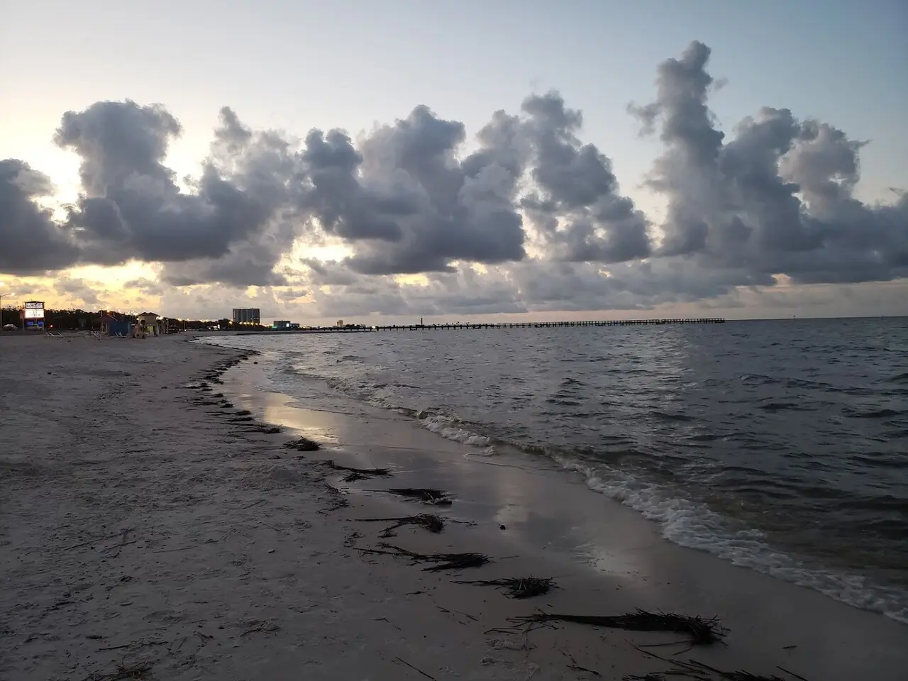 Sandy Gulf shoreline with calm water near Biloxi, Mississippi