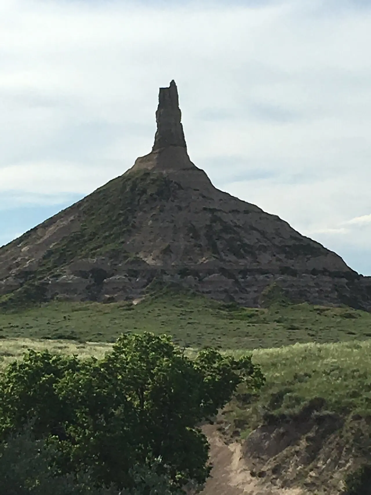 Closer view of Chimney Rock National Historic Site in Nebraska