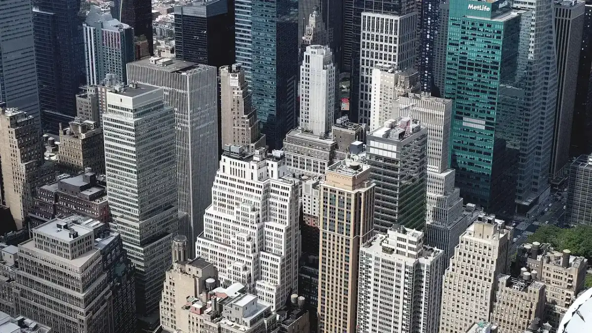 Aerial view of the Midtown Manhattan skyline in New York City