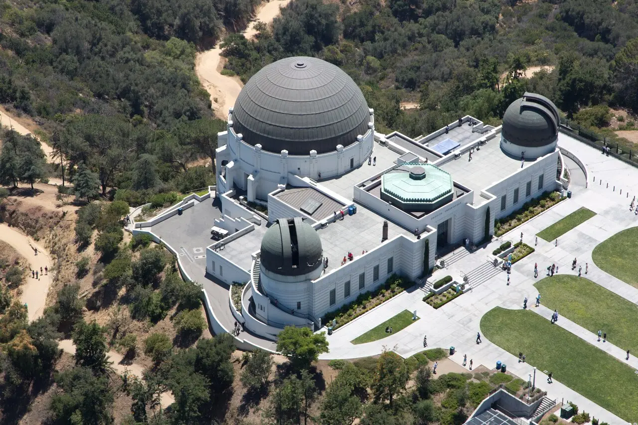 The Griffith Observatory above Los Angeles with the city spread out below