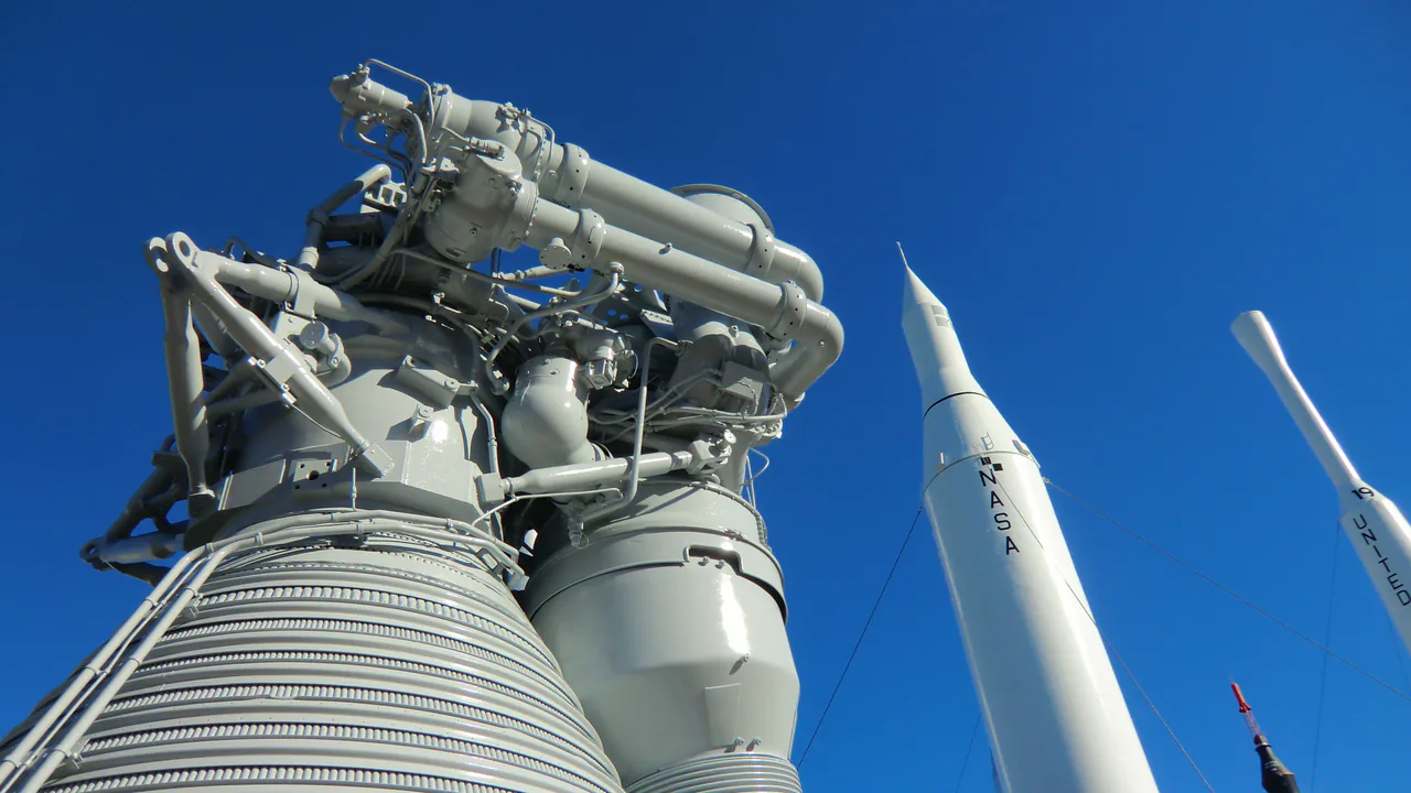 Historic rockets on display in the Rocket Garden at Kennedy Space Center