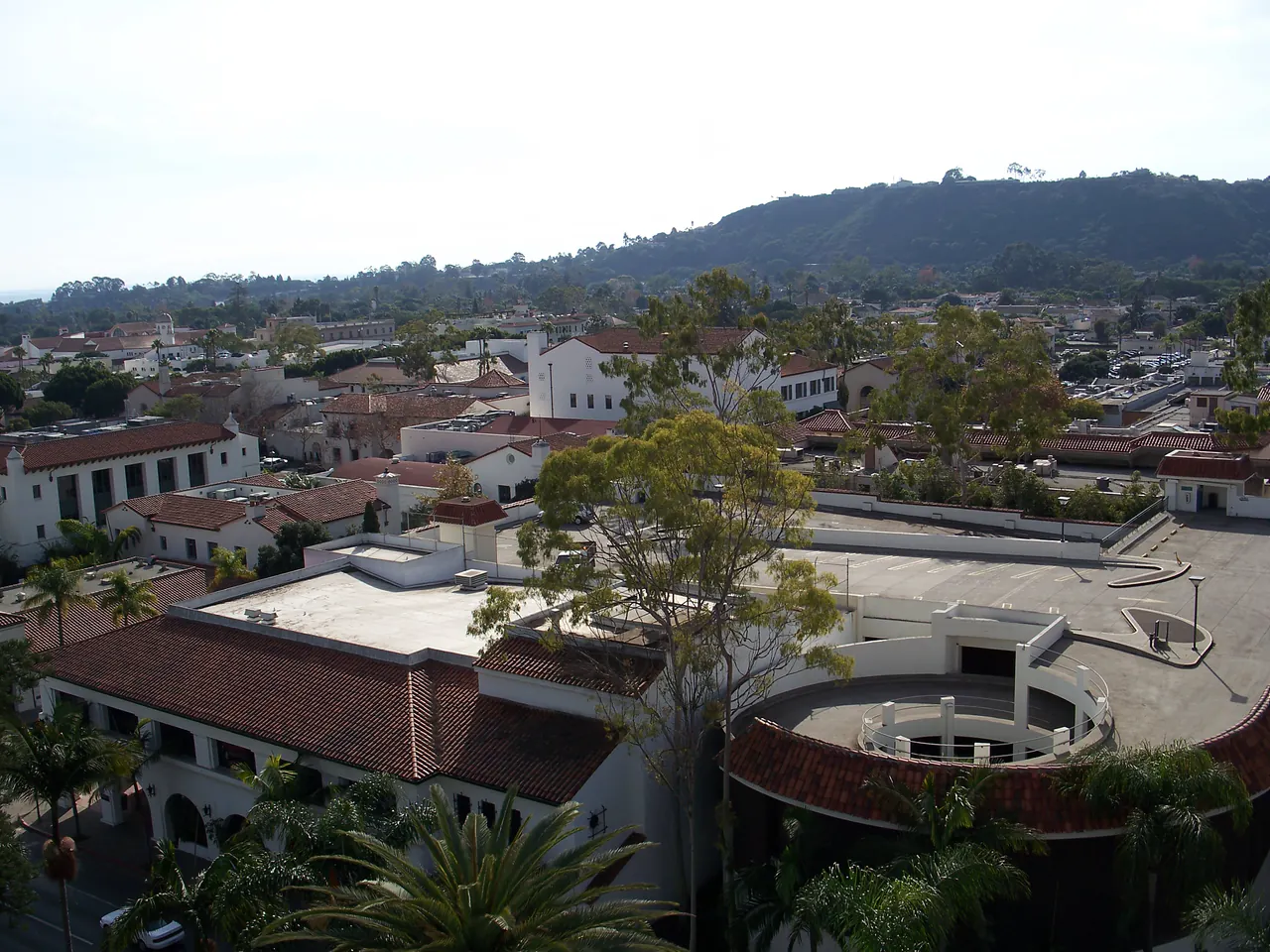 Red-tiled roofs of Santa Barbara seen from the County Courthouse tower