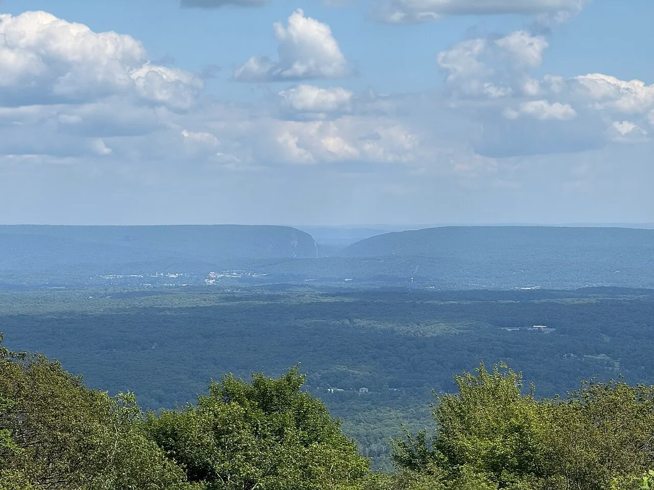 View east from Big Pocono State Park on Camelback Mountain toward the Delaware Water Gap