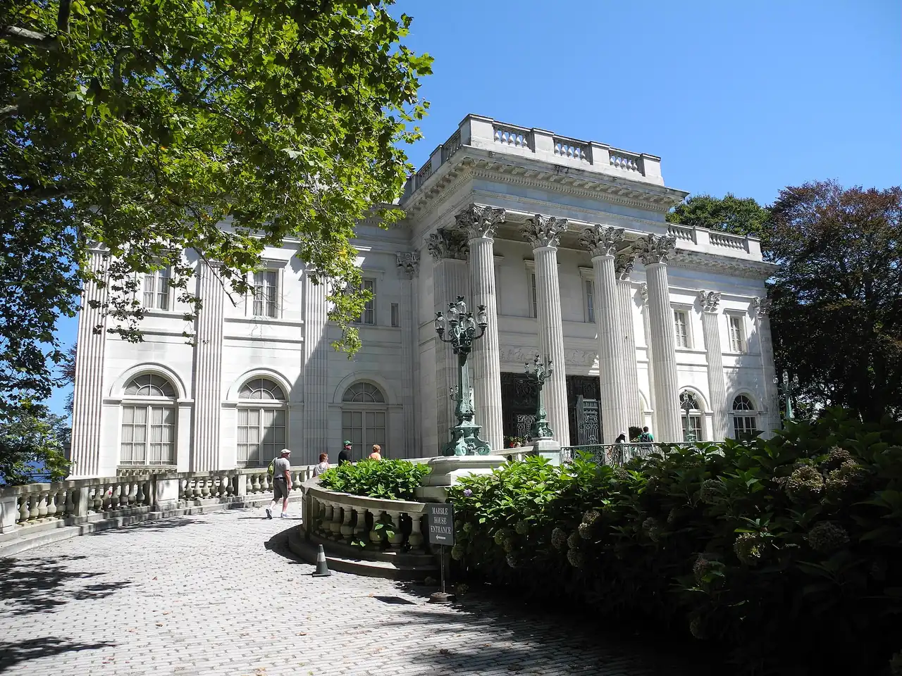 Marble House facade on Bellevue Avenue in Newport, Rhode Island