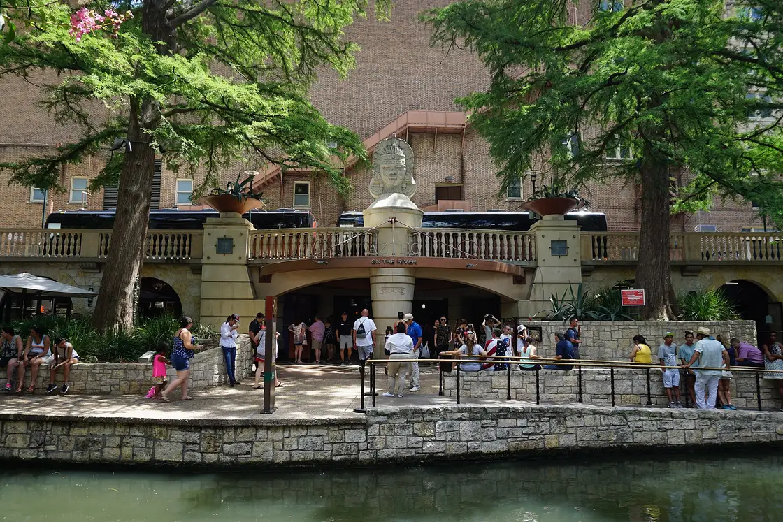 Terraces, trees and stone walkways along the downtown loop of the San Antonio River Walk