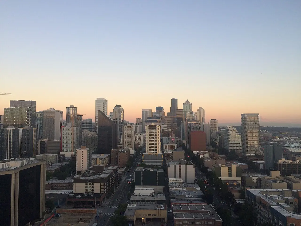 The downtown Seattle skyline across Puget Sound on a clear day