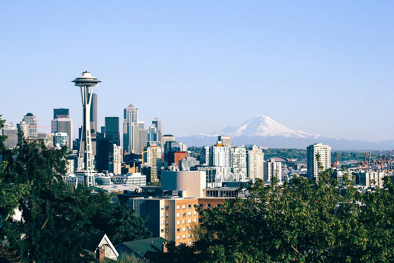 The Seattle skyline from Kerry Park with the Space Needle in front of the downtown towers