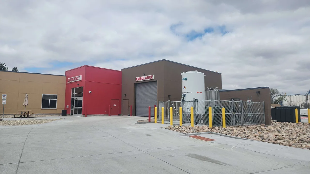 The emergency and ambulance entrance of Kimball Health Services in Nebraska