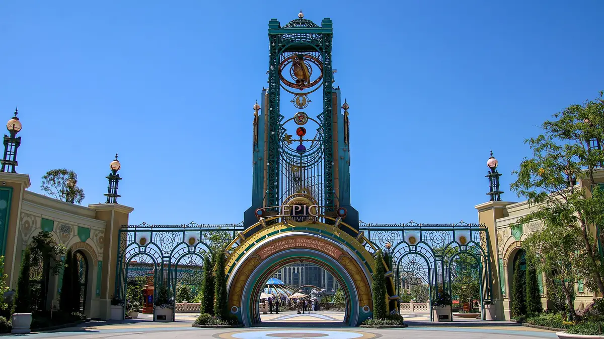 The Chronos portal structure at the entrance area of Universal Epic Universe