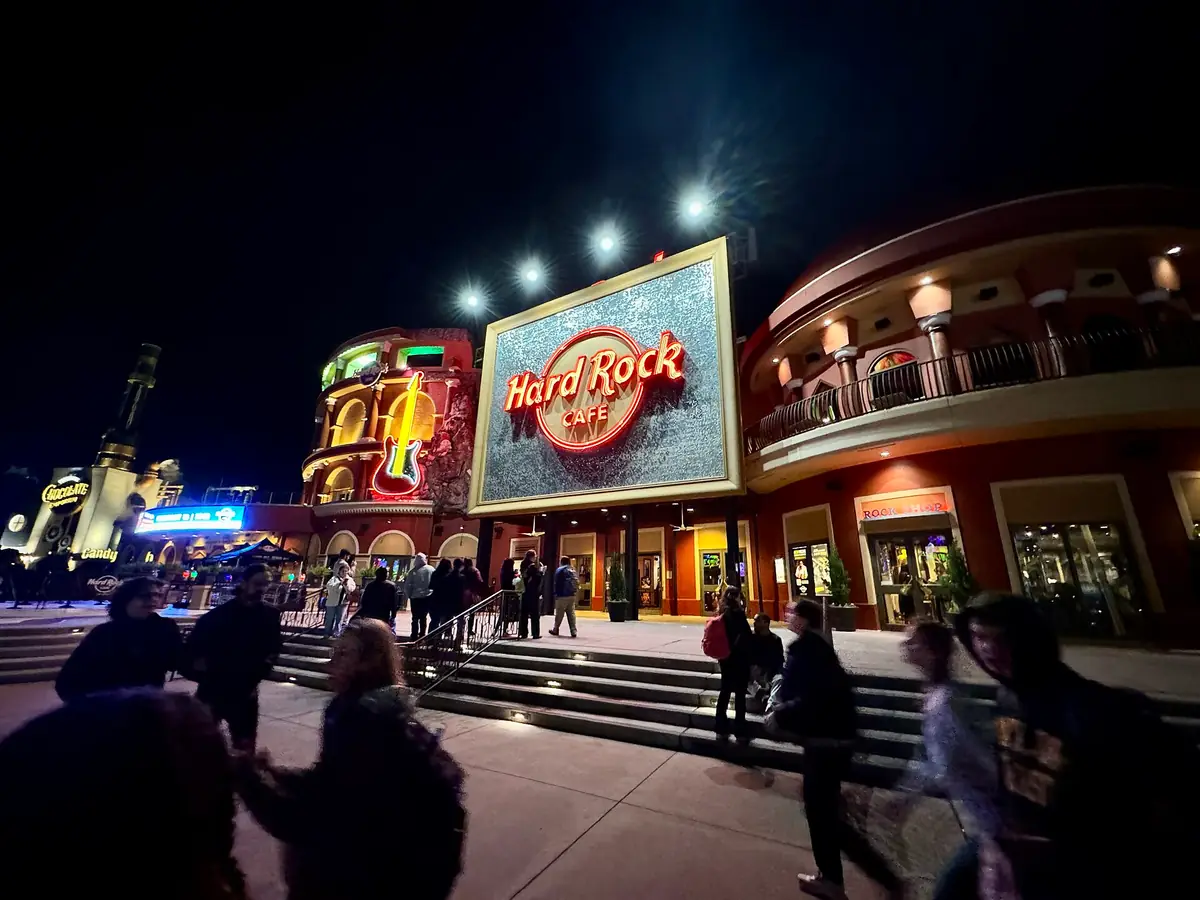 Hard Rock Hotel building beside the water at Universal Orlando Resort