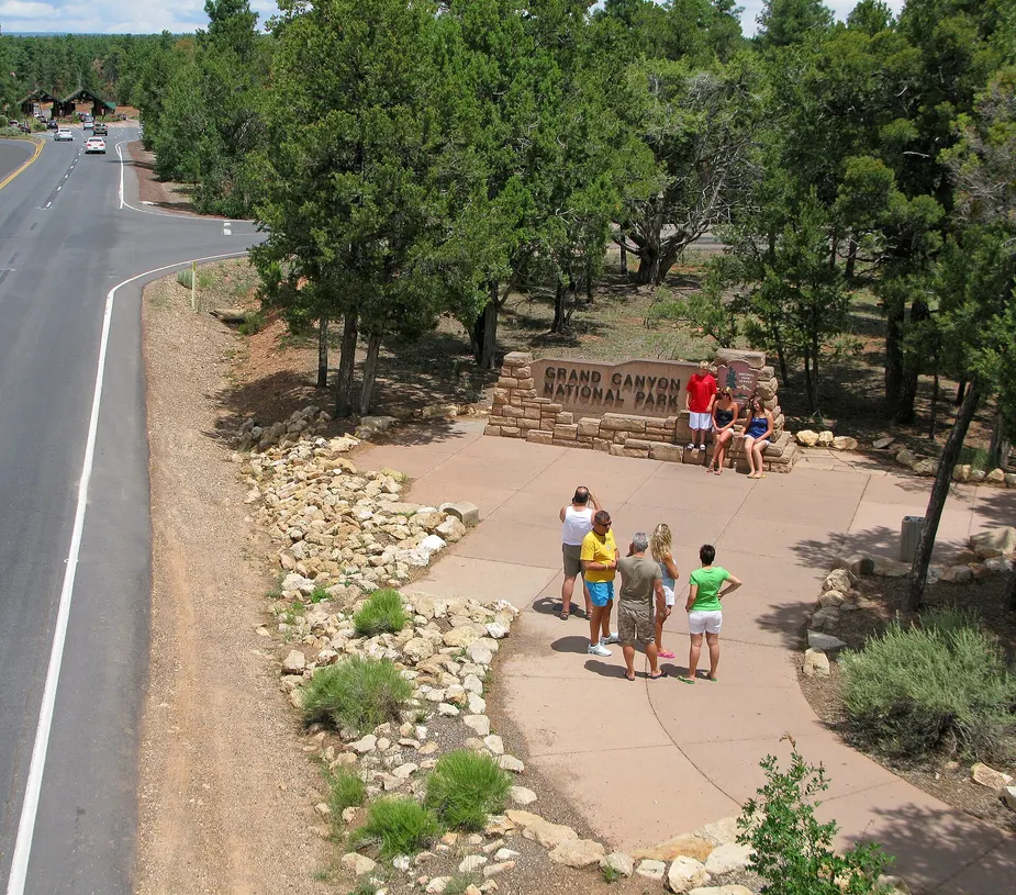 The South Entrance sign at Grand Canyon National Park