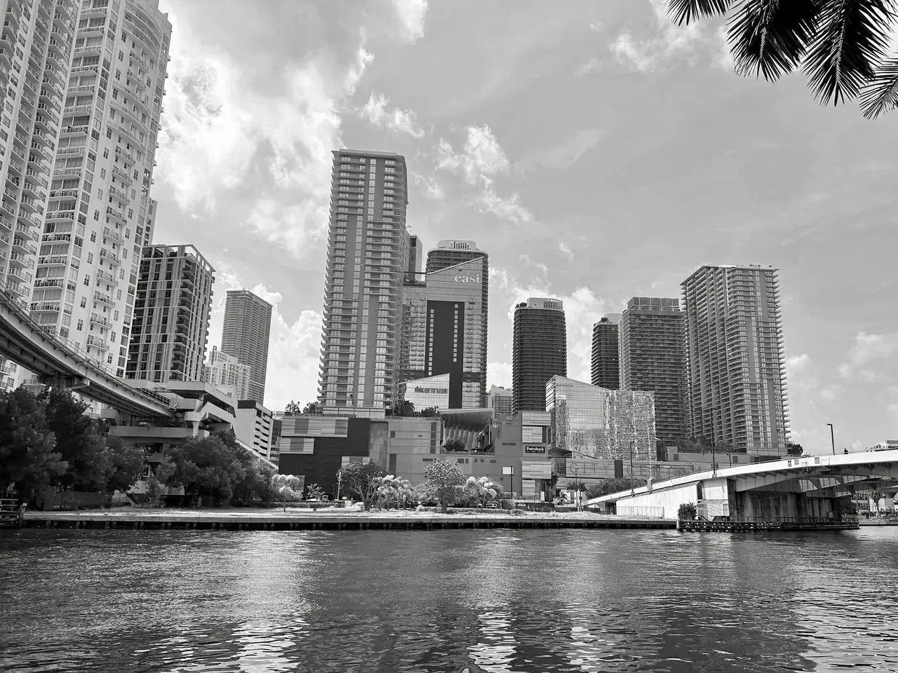 The glass residential towers of the Brickell district in Miami
