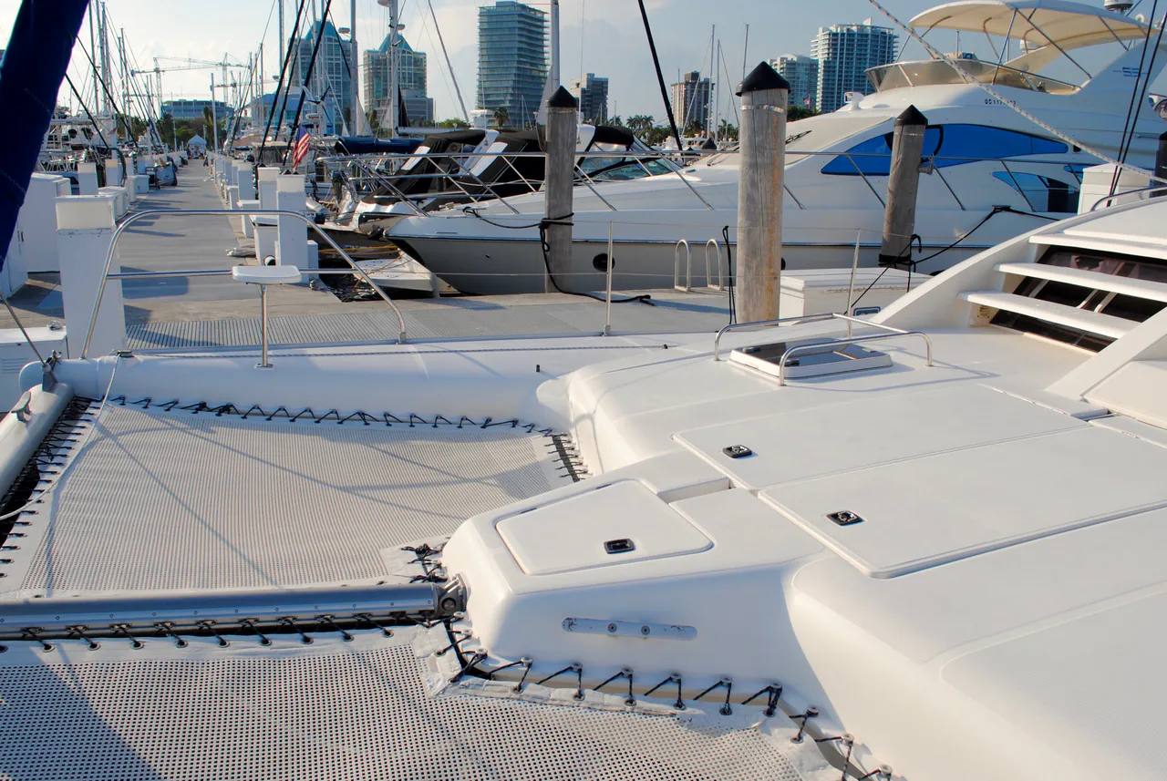 Sailboats moored at Dinner Key Marina in Coconut Grove, the oldest neighborhood in Miami