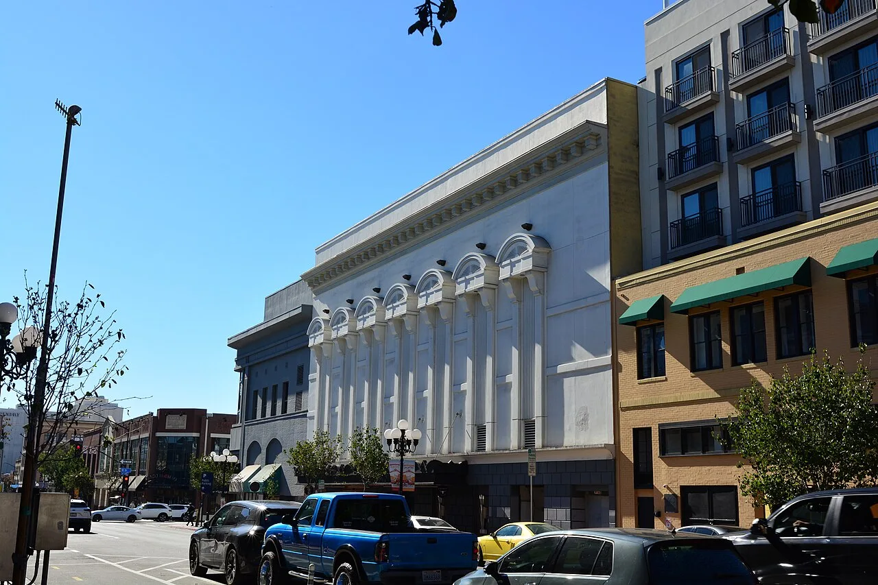Historic Gaslamp Quarter buildings on Fifth Avenue in downtown San Diego