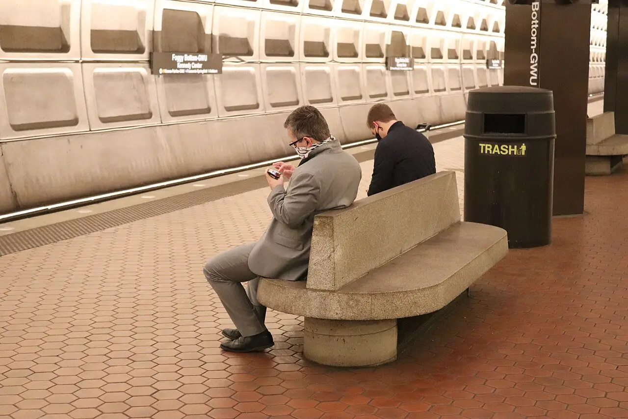 Street entrance to Foggy Bottom-GWU Metrorail station in Washington DC