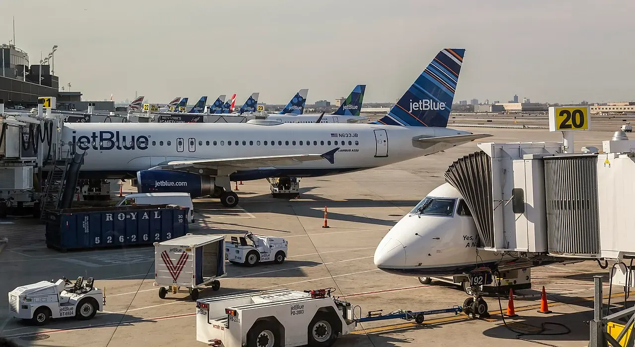 JetBlue aircraft on the ramp at JFK Terminal 5