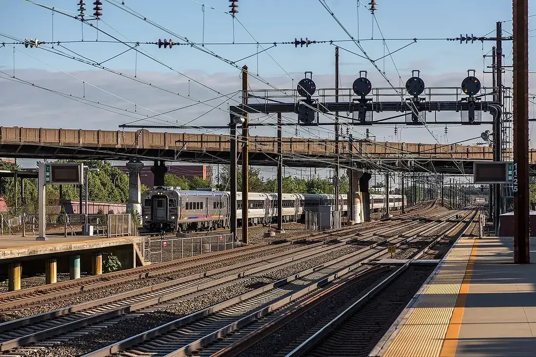 Railroad tracks at Newark Liberty International Airport station