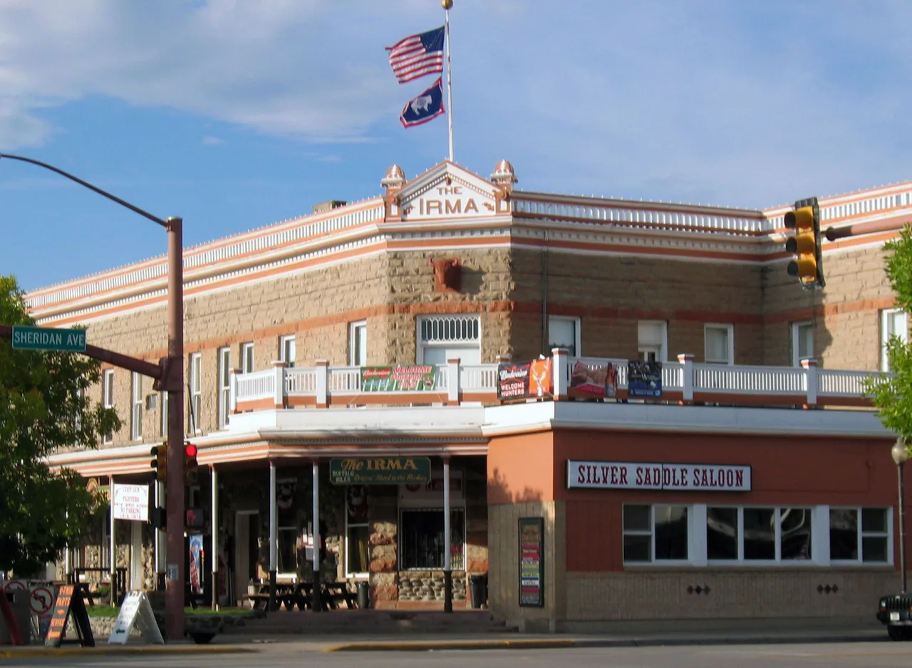 The historic Irma Hotel in downtown Cody, Wyoming, built by Buffalo Bill Cody